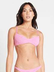 Bond-eye Shimmer Lissio Crop Top In Wild Rose, view 1, click to see full size