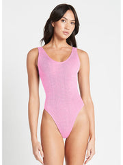 Bond-eye Shimmer Mara One Piece In Wild Rose, view 1, click to see full size