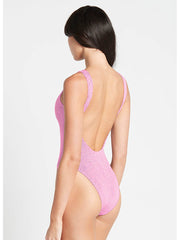 Bond-eye Shimmer Mara One Piece In Wild Rose, view 2, click to see full size