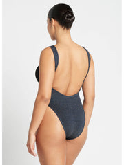 Bond-eye Lurex Mara One Piece In Navy, view 2, click to see full size