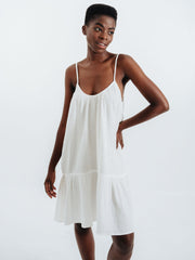 Echo Supersoft Gauze Lilou Dress In Cream, view 1, click to see full size