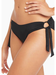 Sea Level Essentials Tie Side Regular Bottom in Black, view 3, click to see full size