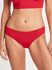Sea Level Eco Essentials Regular Bikini Bottom In Red, view 1, click to see full size