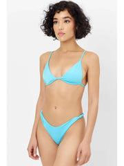 Frankies Bikinis Chase Shine Top In Aquamarine, view 3, click to see full size