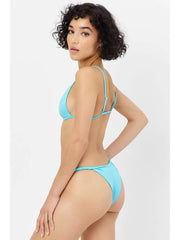 Frankies Bikinis Chase Shine Top In Aquamarine, view 2, click to see full size