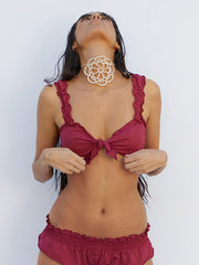Frankies Bikinis Colby Top in Bordeaux, view 1, click to see full size
