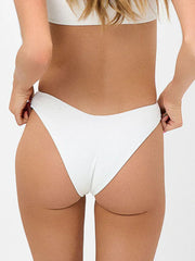 Frankies Bikinis Enzo Bottom In White, view 2, click to see full size
