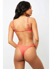 Frankies Bikinis Greta Top Coral, view 2, click to see full size