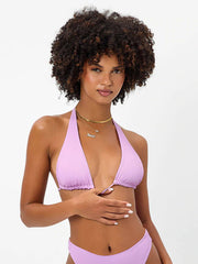 Frankies Bikinis Harlow Plisse Top In Wisteria, view 1, click to see full size