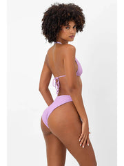 Frankies Bikinis Harlow Plisse Top In Wisteria, view 2, click to see full size