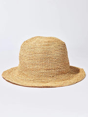 Frankies Bikinis Jax Straw Bucket Hat in Rafia, view 2, click to see full size