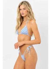 Frankies Bikinis Tia Puff Top in Baby Blue, view 3, click to see full size