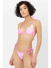 Frankies Bikinis Tia Terry Bottom In Distorted Pink Tie Dye, view 3, click to see full size