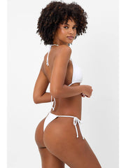 Frankies Bikinis Tia Plisse Top in Optic White, view 2, click to see full size