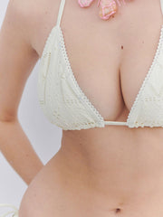 Frankies Bikinis Tia Patchwork Top in Angel Dust, view 4, click to see full size
