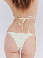 Frankies Bikinis Venice Patchwork Bottom in Angel Dust, view 2, click to see full size