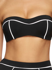 JETS Classique Bandeau Top Black/White, view 3, click to see full size