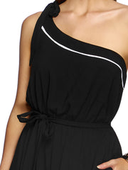 JETS Classique One Shoulder Dress Black, view 3, click to see full size
