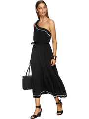 JETS Classique One Shoulder Dress Black, view 5, click to see full size