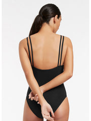 JETS Jetset Double Strap One Piece in Black, view 2, click to see full size