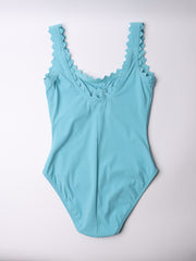 Karla Colletto Inés Round Neck Silent Underwire Tank In Neptune, view 2, click to see full size