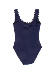 Karla Colletto Inés Round Neck Silent Underwire Tank In Navy, view 2, click to see full size