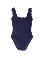 Karla Colletto Inés Round Neck Silent Underwire Tank In Navy, view 1, click to see full size