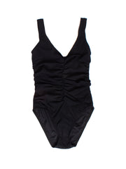 Karla Colletto One Piece V-Neck Silent Underwire In Black, view 1, click to see full size