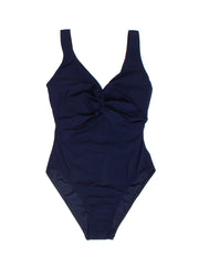 Karla Colletto One Piece DD Knot Tank In Navy, view 1, click to see full size