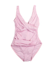 Karla Colletto One Piece Surplice Smart Suit In Pink, view 1, click to see full size