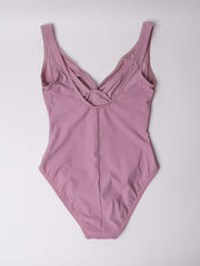 Karla Colletto One Piece Underwire Knot Twist in Dusty Pink, view 2, click to see full size