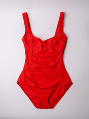 Karla Colletto One Piece Square Neck In Cherry, view 1, click to see full size
