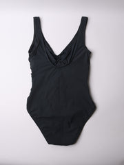 Karla Colletto One Piece V-Neck Silent Underwire In Charcoal, view 2, click to see full size