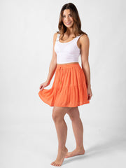 Koy Resort Miami Tiered Short Skirt In Punch, view 4, click to see full size