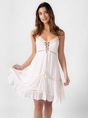 Koy Resort Miami Strappy Mini Dress In White, view 1, click to see full size