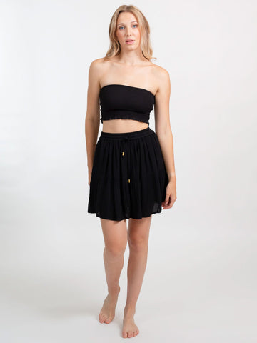Koy Resort Miami Tiered Short Skirt In Black