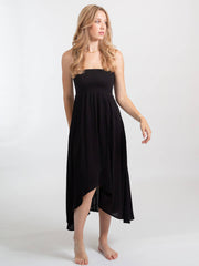 Koy Resort Miami Convertible Bandeau Dress In Black, view 1, click to see full size
