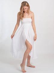 Koy Resort Miami Convertible Bandeau Dress In White, view 1, click to see full size