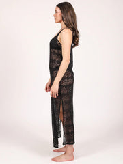 Koy Resort Flamenco Maxi Dress in Black, view 3, click to see full size