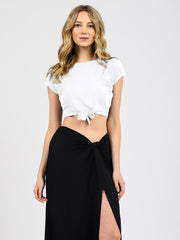 Koy Resort Laguna Tie Knot Top White, view 1, click to see full size