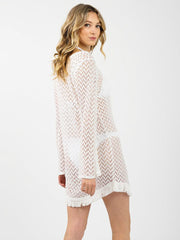 Koy Resort Zuma Tunic Dress In Natural, view 2, click to see full size