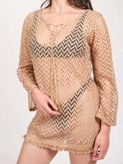 Koy Resort Zuma Tunic Dress in Sand, view 3, click to see full size