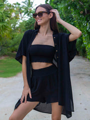 Koy Resort Miami Shorts In Black, view 2, click to see full size
