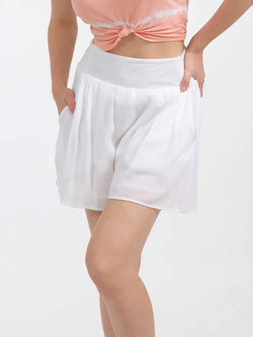 Koy Resort Miami Smocked Shorts In White