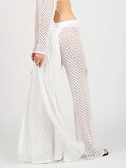 Koy Resort Zuma Wide Leg Pant in Natural, view 2, click to see full size