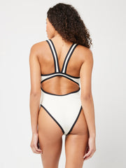 L*Space Ebony One Piece Classic In Cream/Black, view 2, click to see full size