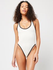 L*Space Ebony One Piece Classic In Cream/Black, view 1, click to see full size