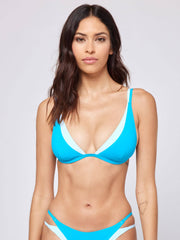 L*Space Finneas Top In Electric Blue/Sky Blue, view 1, click to see full size