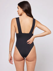L*Space Fused Katniss One Piece In Black, view 2, click to see full size
