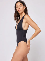 L*Space Fused Katniss One Piece In Black, view 3, click to see full size